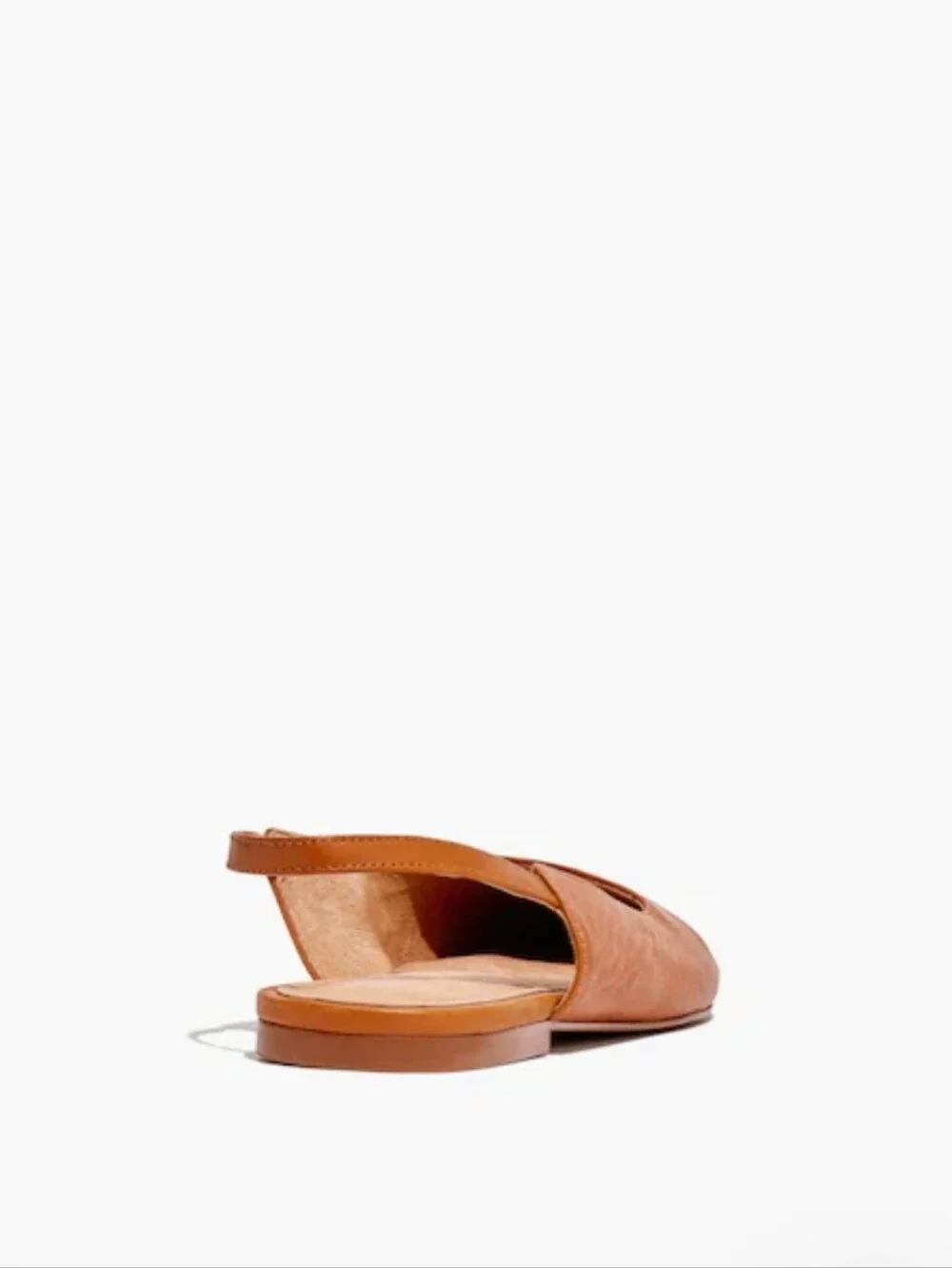 MADEWELL THE MARGOT POINTED TOE SLINGBACK FLAT IN LEATHER CAMEL TONE SIZE 11